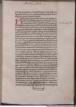 Aureum bibliae repertorium : mit Vorrede von Antonius Rampegolus
