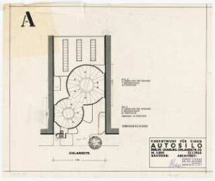 Autosilo, Uhlandstraße, Berlin-Charlottenburg: Grundriss Obergeschoss Variante A 1:200