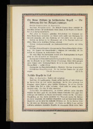 Die Armee Eichhorn im fortschreitenden Angriff. - Der Uebergang über den Molczadz erzwungen.
