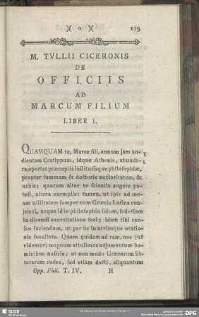 De Officiis Ad Marcum Filium Liber I