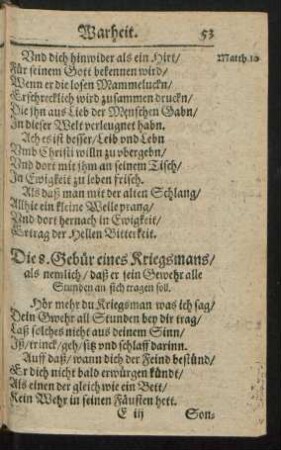 Die 8. Gebür eines Kriegsmans ...
