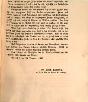 Jahres-Bericht. 1860
