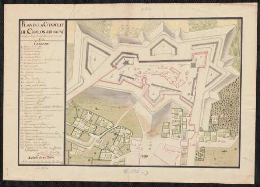 Plan de la Citadelle de Chalon sur Saone relatif au Projet de cette Place pour l'année 1755