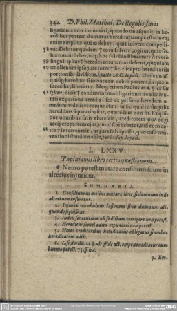 L. LXXV. Papinianus libro tertio quaestionum