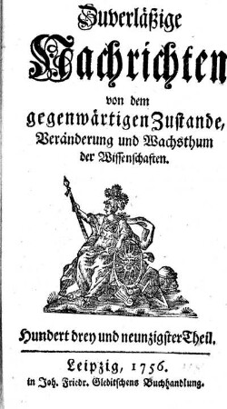 Hundert drey und neunzigster Theil.