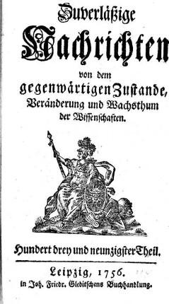 Hundert drey und neunzigster Theil.