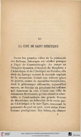 III. La cité de Saint Démétrius
