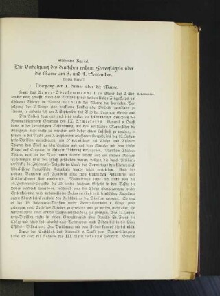 Siebentes Kapitel. Die Verfolgung des deutschen rechten Heeresflügels über die Marne am 3. und 4. September.