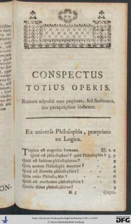 Conspectus Totius Operis.