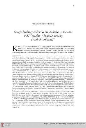 74: Dzieje budowy ko¬ścioła ¬św. Jakuba w Toruniu w XIV wieku w ¬świetle analizy architektonicznej*