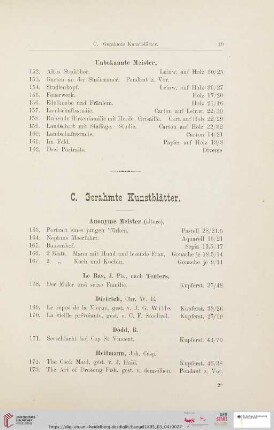 C. Gerahmte Kunstblätter (Nr. 163 - 195)