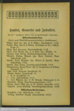Berufsklassen und Geschäftsbetriebe : Handel, Gewerbe und Industrie