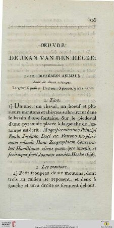 Oeuvre de Jean van den Hecke