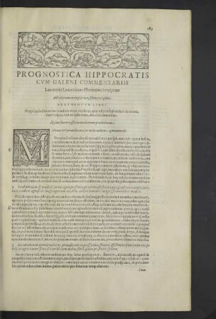 Prognostica Hippocratis cum Galeni commentariis