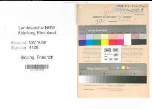Entnazifizierung Friedrich Bisping , geb. 20.12.1900 (Angestellter)