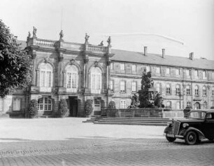 Bayreuth, Neues Schloss mit Markgrafenbrunnen