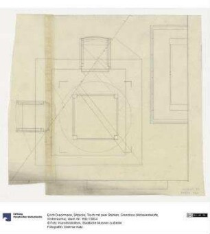 Sitzecke, Tisch mit zwei Stühlen, Grundriss (Möbelentwürfe, Wohnräume)