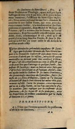 Recueil general des pièces contenues au procez Du Pere Jean-Baptiste Girard, Jesuite, Recteur du Seminaire Royal de la Marine de Toulon et de Demoiselle Cathèrine Cadiere, Querellante, 5. - 172, 312, 160 S. : 1 Ill.