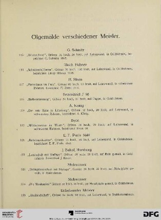 Ölgemälde verschiedener Meister (Nr. 115-129)