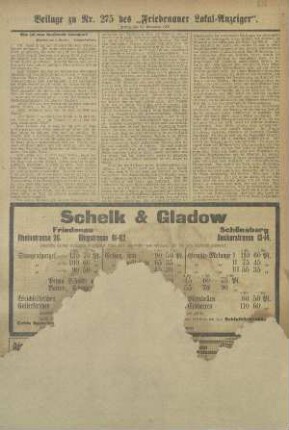 Beilage zu Nr. 275