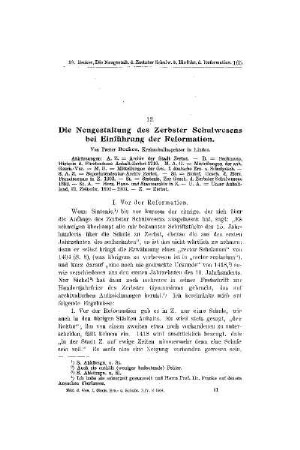 Die Neugestaltung des Zerbster Schulwesens bei Einführung der Reformation