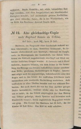 No. 12. Alte gleichzeitige Copie nach Raphael Sanzio da Urbino.