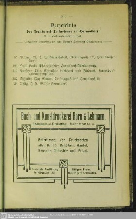 Verzeichnis der Fernsprech-Teilnehmer in Hermsdorf