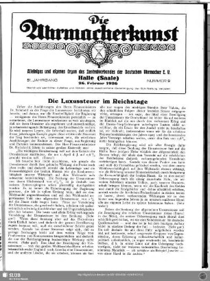 Die Luxussteuer im Reichstage