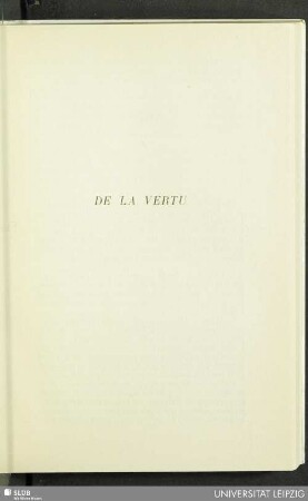 De la Vertu