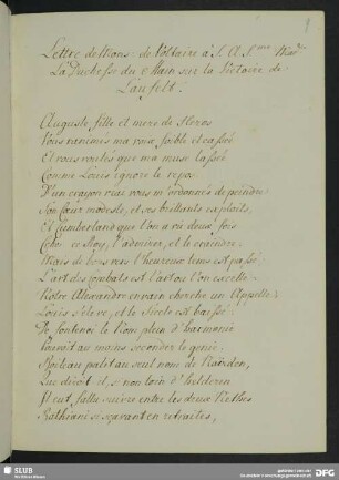 Lettre de Mons: de Voltaire ...