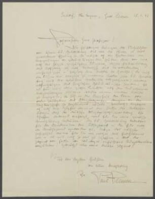 Brief von Paul Clemen an Georg Kolbe