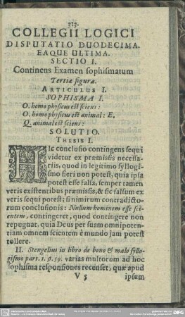 Disputatio Duodecima Eaque Ultima