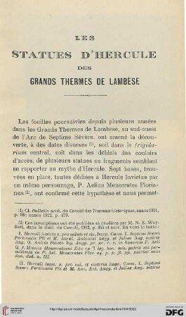Sér. 5: Les statues d'Hercule des Grands Thermes de Lambèse
