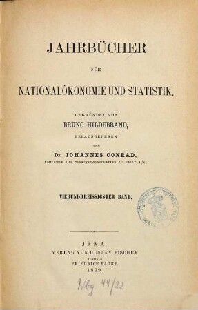 Jahrbücher für Nationalökonomie und Statistik : = Journal of economics and statistics. 34. 1880