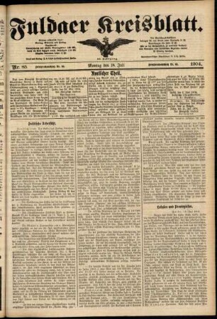 Ausgabe vom Montag, den 18. Juli 1904.