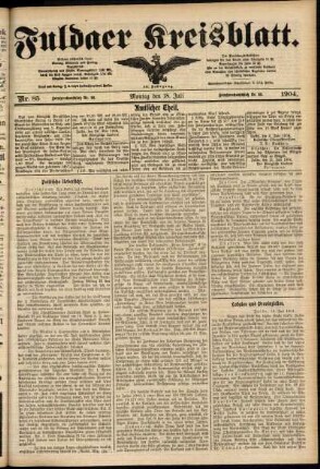 Ausgabe vom Montag, den 18. Juli 1904.