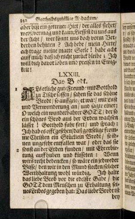 342-354, LXXIII. Das Brodt - LXXVII. Der gestirnte Himmel