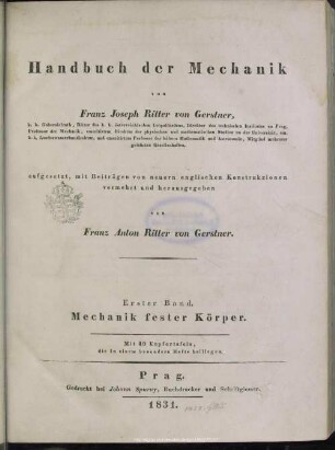 1 [Textbd.]: Mechanik fester Körper