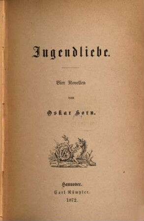 Jugendliebe : vier Novellen