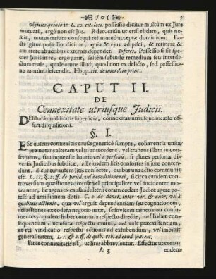 Caput II. De Cennexitate utriusque Judicii