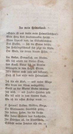 An mein Heimatland