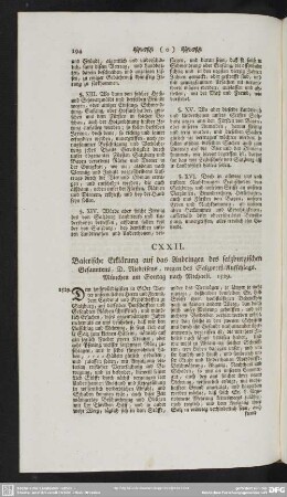 CXXII. Baierische Erklärung auf das Anbringen des salzburgischen Gesanntens, D. Riebeisens, wegen des Salzpreiß-Auffschlags. München am Sontag nach Michaeli, 1529