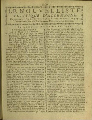 Le nouvelliste politique d'Allemagne. 1780-1787