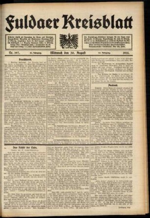 Ausgabe vom Mittwoch, den 30. August 1911.