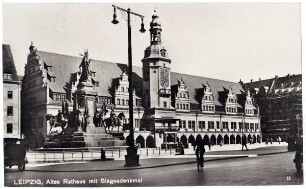 Leipzig, Altes Rathaus mit Siegesdenkmal