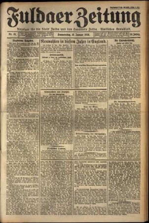 Ausgabe vom Donnerstag, den 19. Januar 1928.