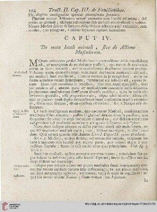Caput IV: De motu locali animali, sive de Actione Musculorum