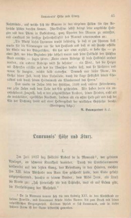 45-58 Lamennais' Höhe und Sturz