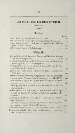 Table des matieres par ordre méthodique.