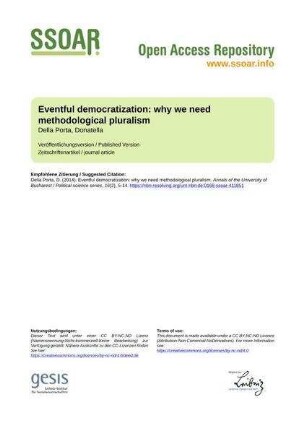Eventful democratization: why we need methodological pluralism